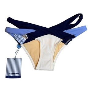 LES CANEBIERS  swimsuit bottom in Sky/Navy NWT